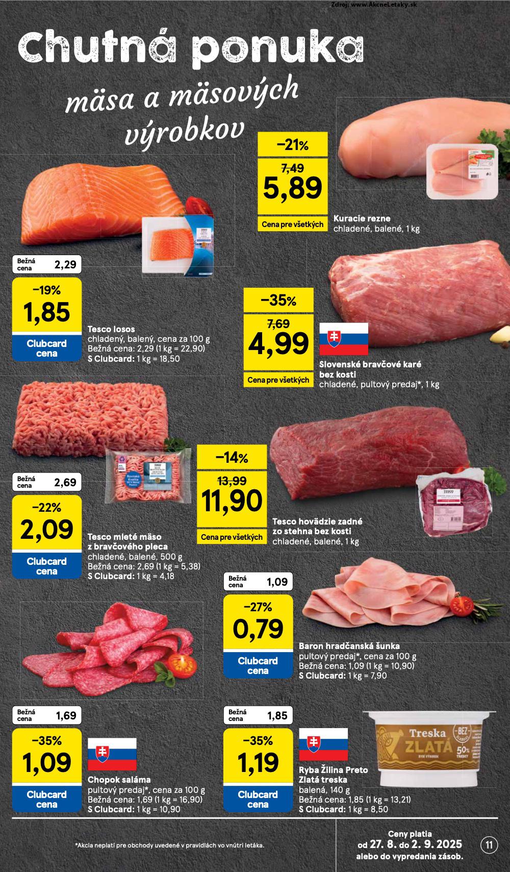 Leták Tesco (27. 8. - 2. 9. 2025) - strana 11 z 37