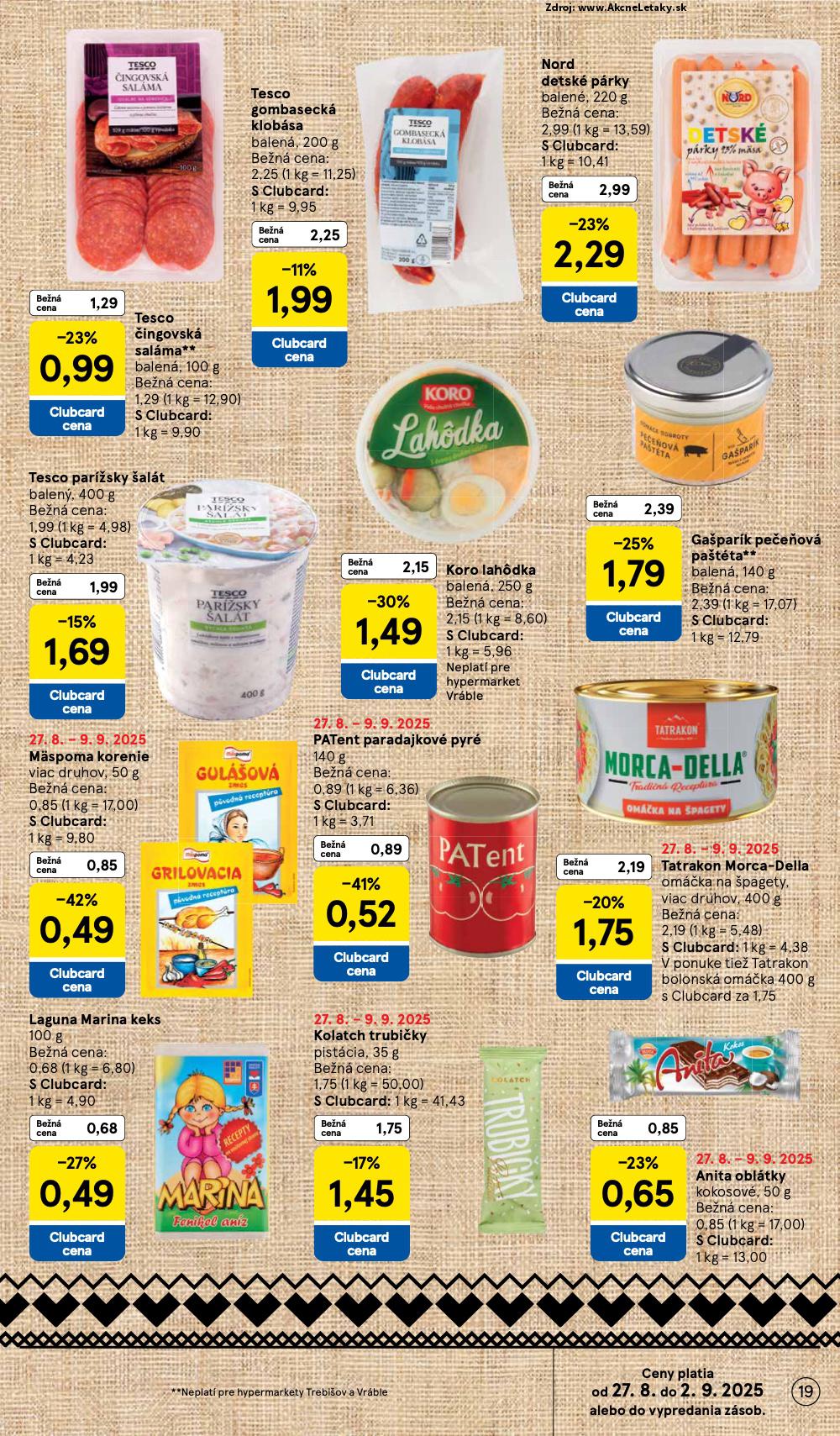 Leták Tesco (27. 8. - 2. 9. 2025) - strana 19 z 37