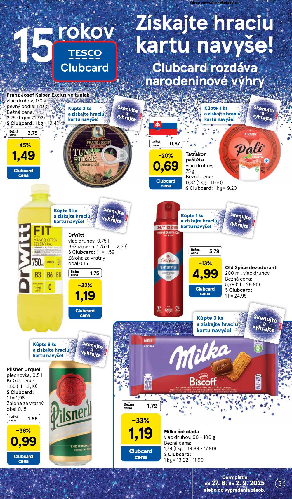 Leták Tesco (27. 8. - 2. 9. 2025) - strana 3 z 37