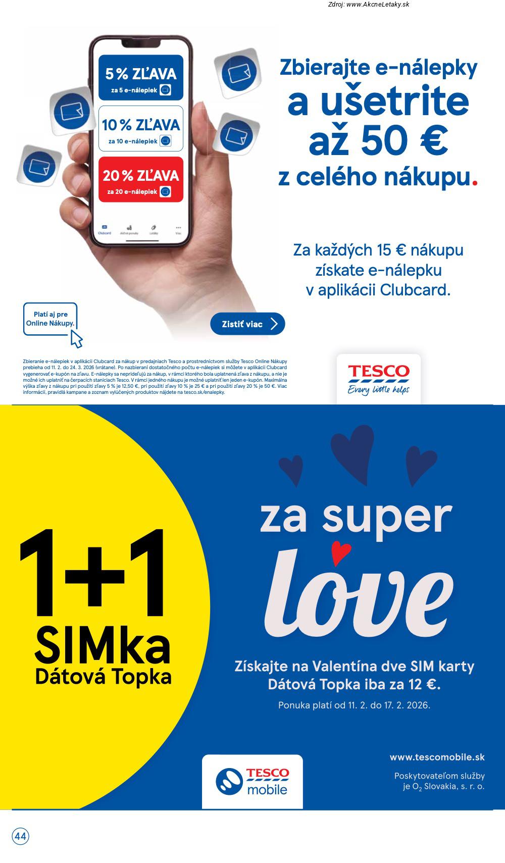 Leták Tesco (11. 2. - 17. 2. 2026) - strana 44 z 46
