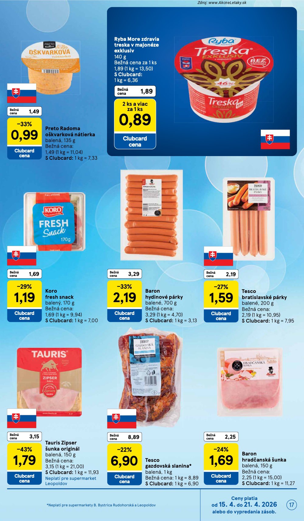 Leták Tesco (15. 4. - 21. 4. 2026) - strana 17 z 24
