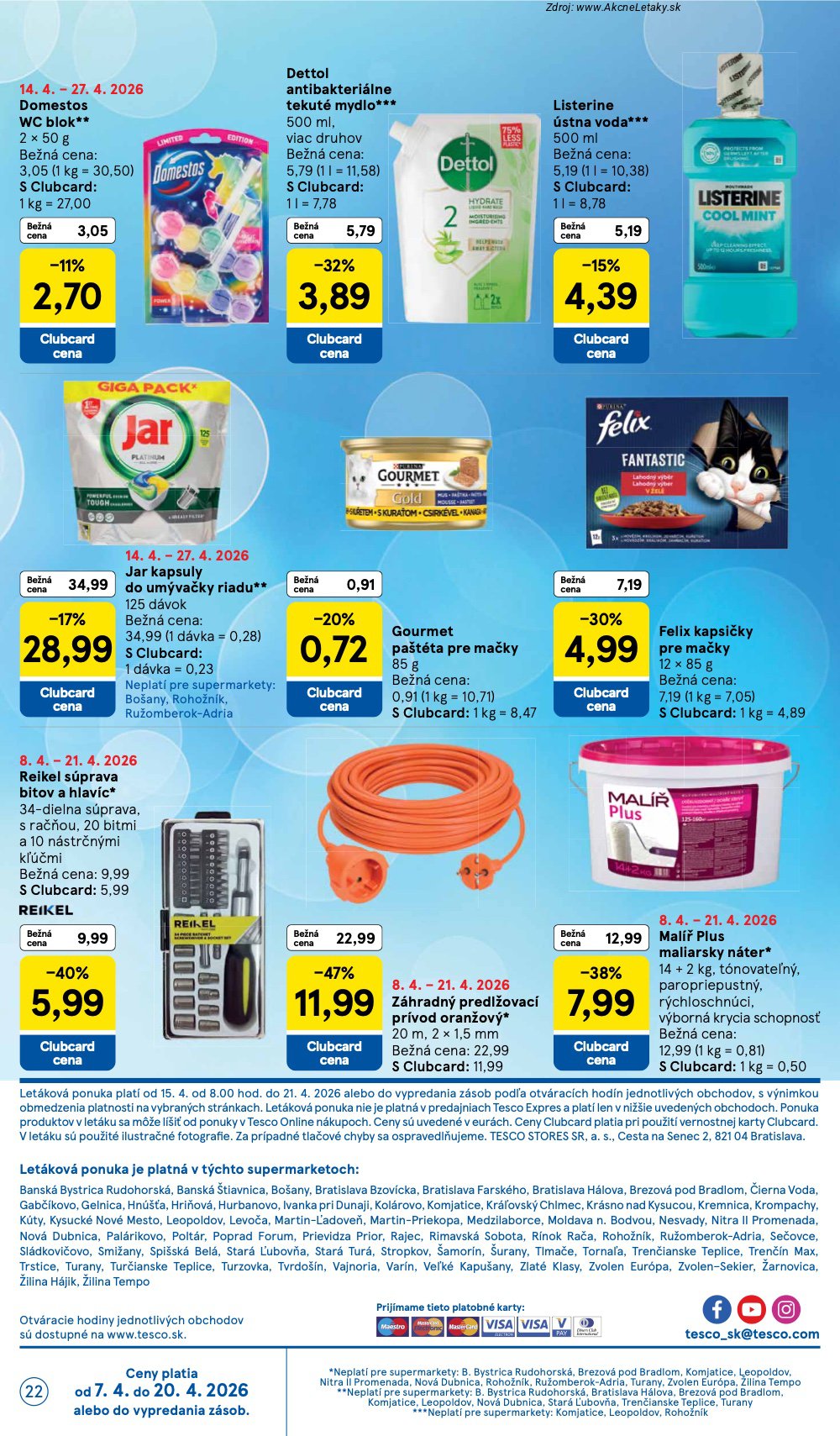 Leták Tesco (15. 4. - 21. 4. 2026) - strana 22 z 24