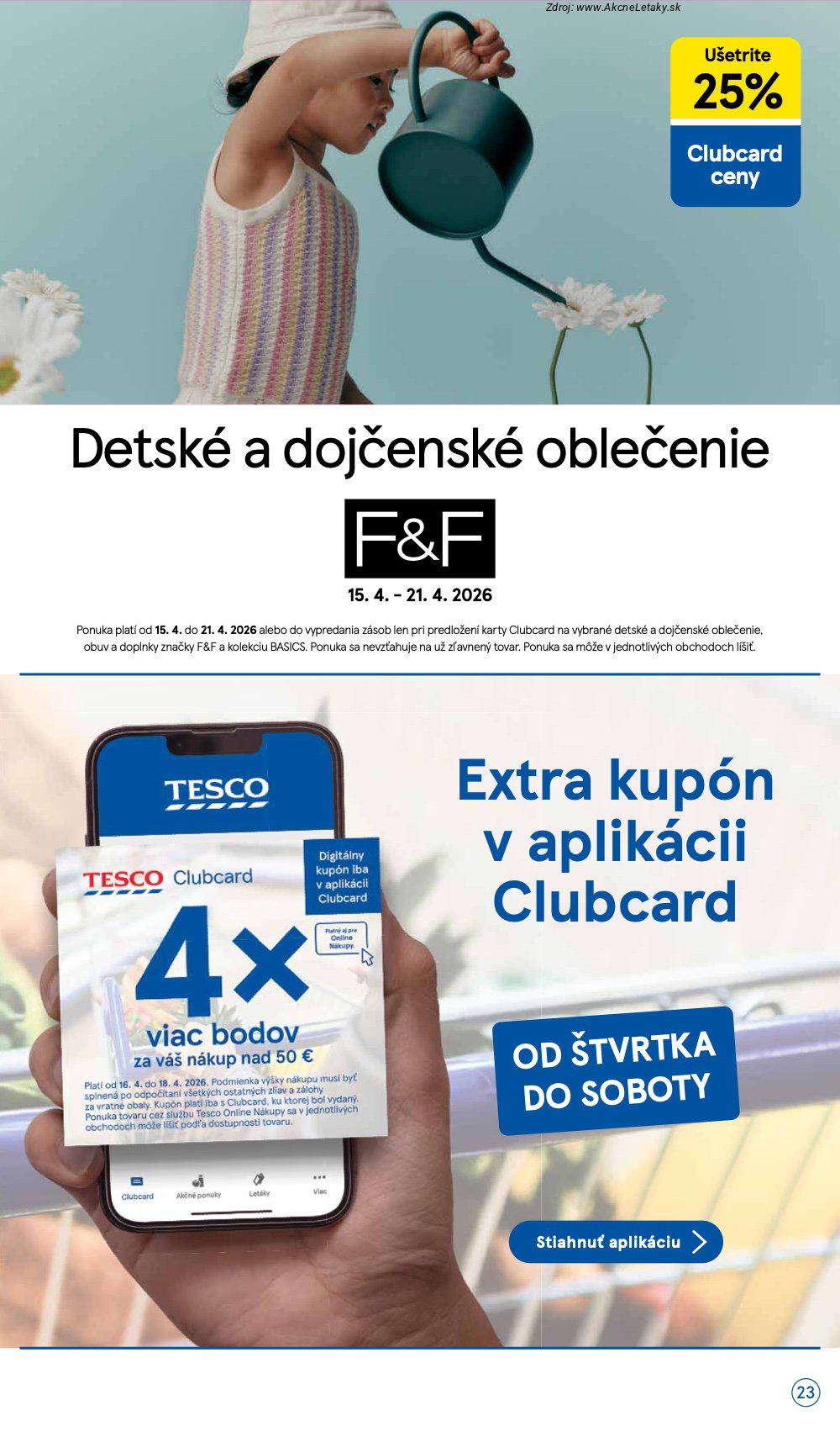 Leták Tesco (15. 4. - 21. 4. 2026) - strana 23 z 24