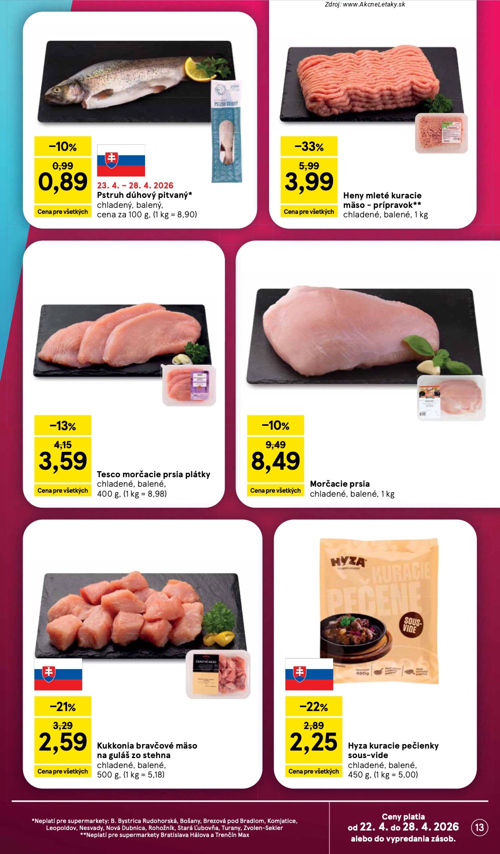 Leták Tesco (22. 4. - 28. 4. 2026) - strana 13 z 28