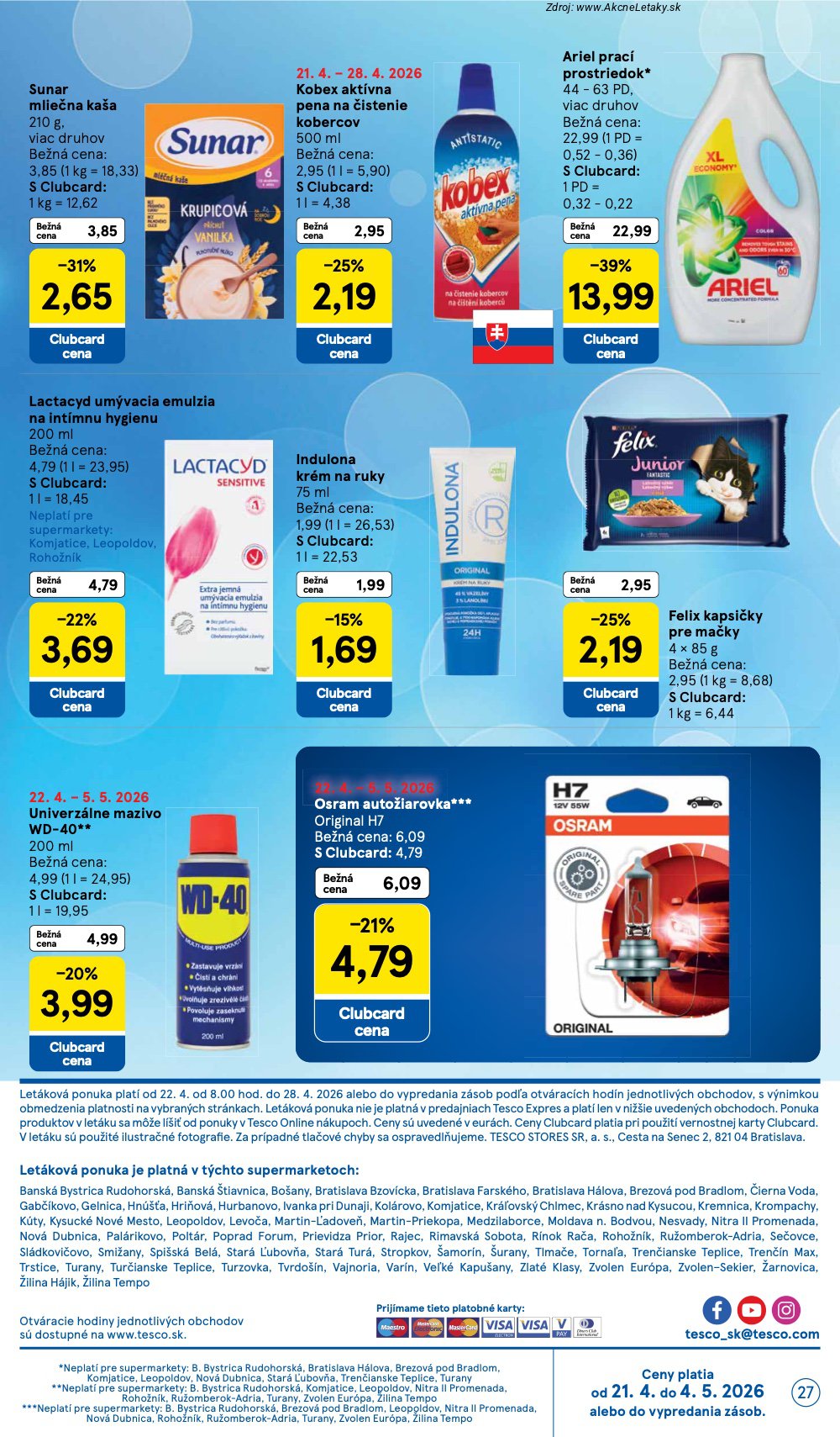 Leták Tesco (22. 4. - 28. 4. 2026) - strana 27 z 28