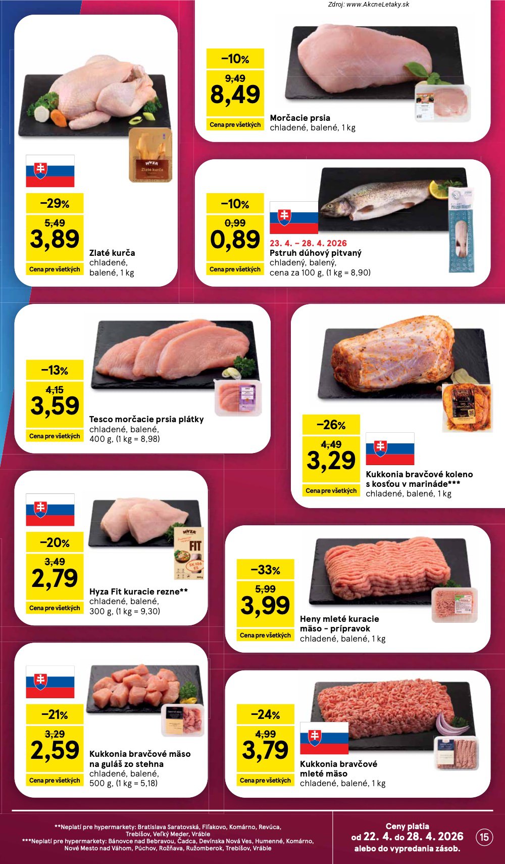 Leták Tesco (22. 4. - 28. 4. 2026) - strana 15 z 45