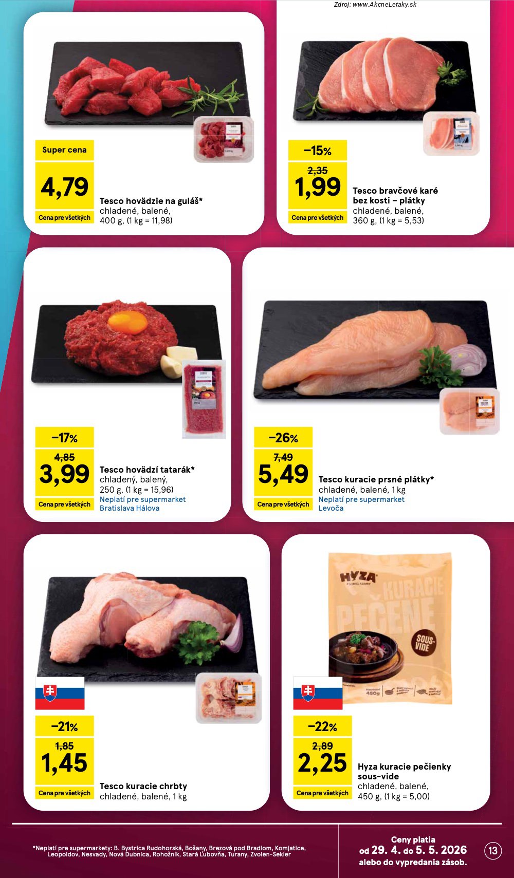 Leták Tesco (29. 4. - 5. 5. 2026) - strana 13 z 30