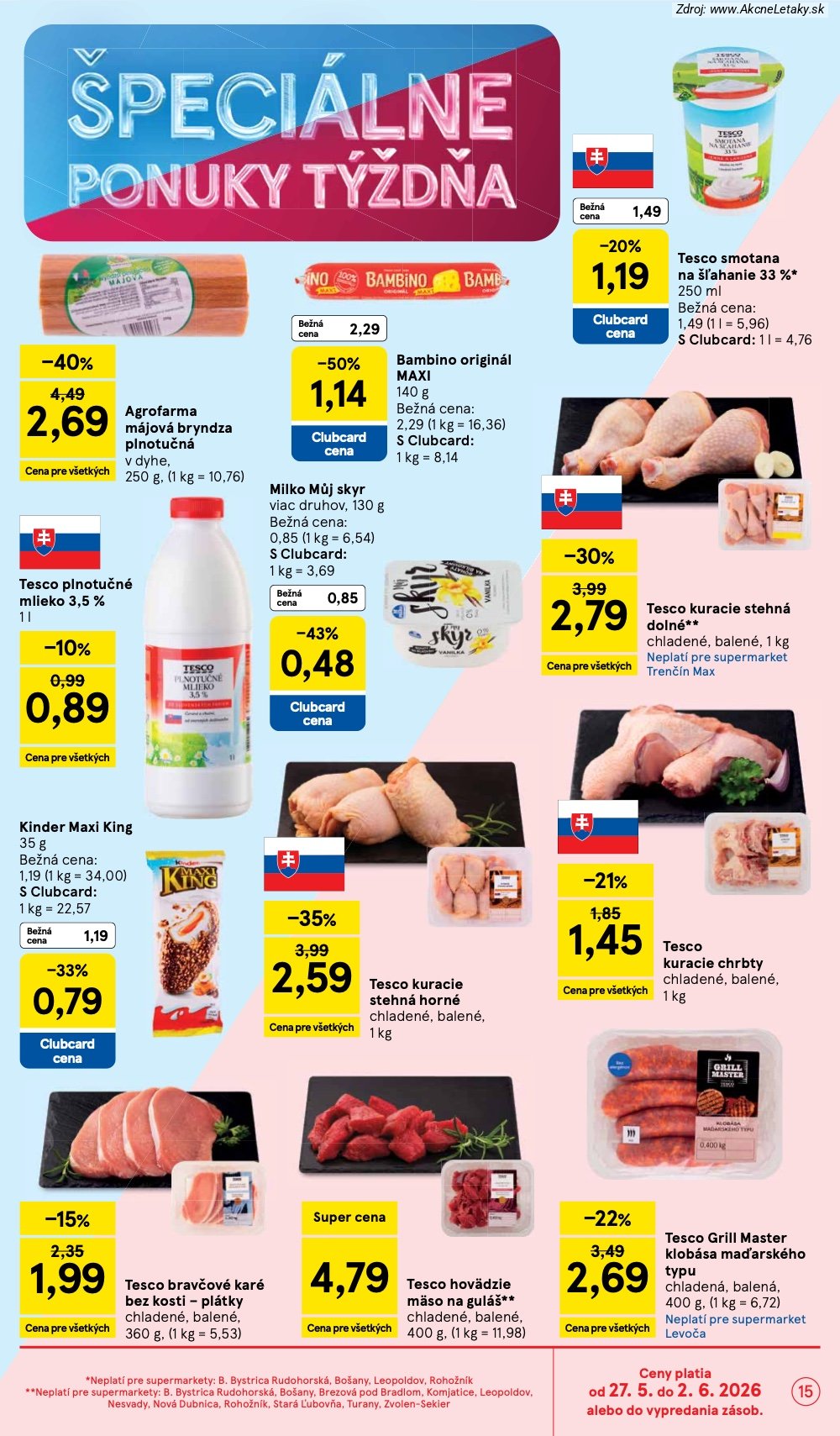 Leták Tesco (27. 5. - 2. 6. 2026) - strana 15 z 30