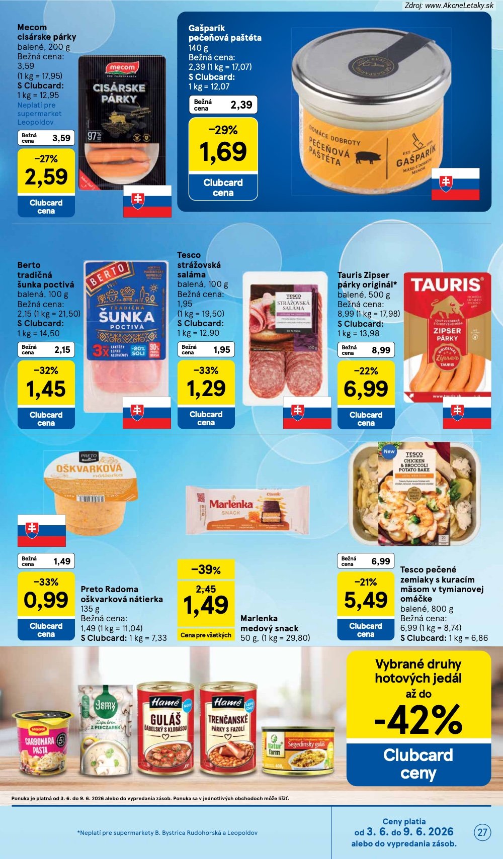 Leták Tesco (3. 6. - 9. 6. 2026) - strana 27 z 35