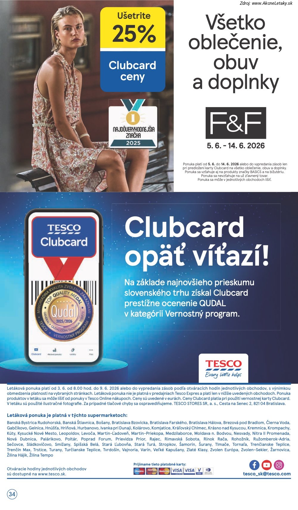 Leták Tesco (3. 6. - 9. 6. 2026) - strana 34 z 35