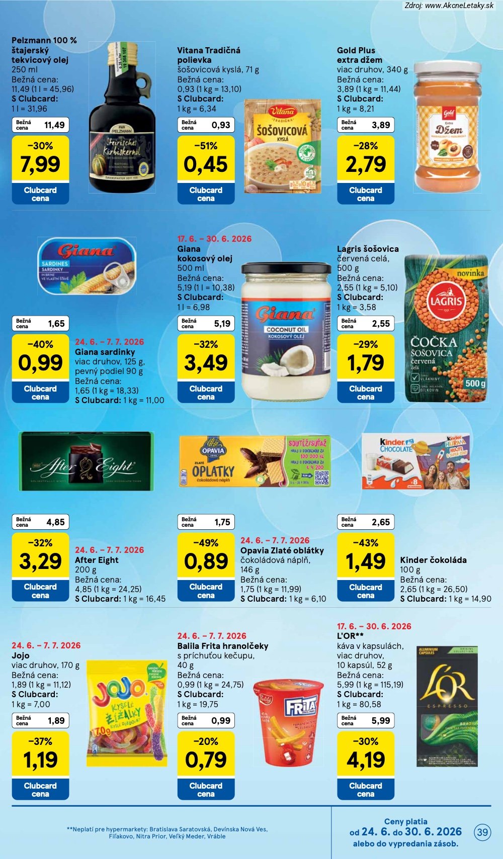 Leták Tesco (24. 6. - 30. 6. 2026) - strana 39 z 51