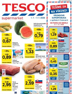 Leták Tesco 1. 7. - 7. 7. 2026 Supermarkety