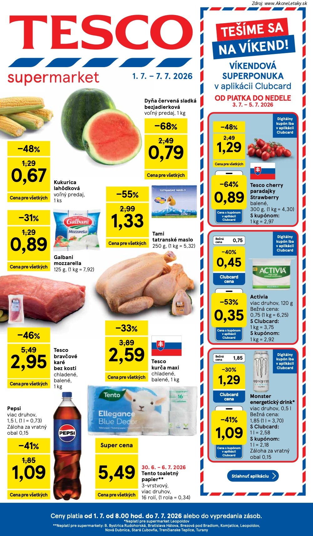 Leták Tesco (1. 7. - 7. 7. 2026) - strana 1 z 25