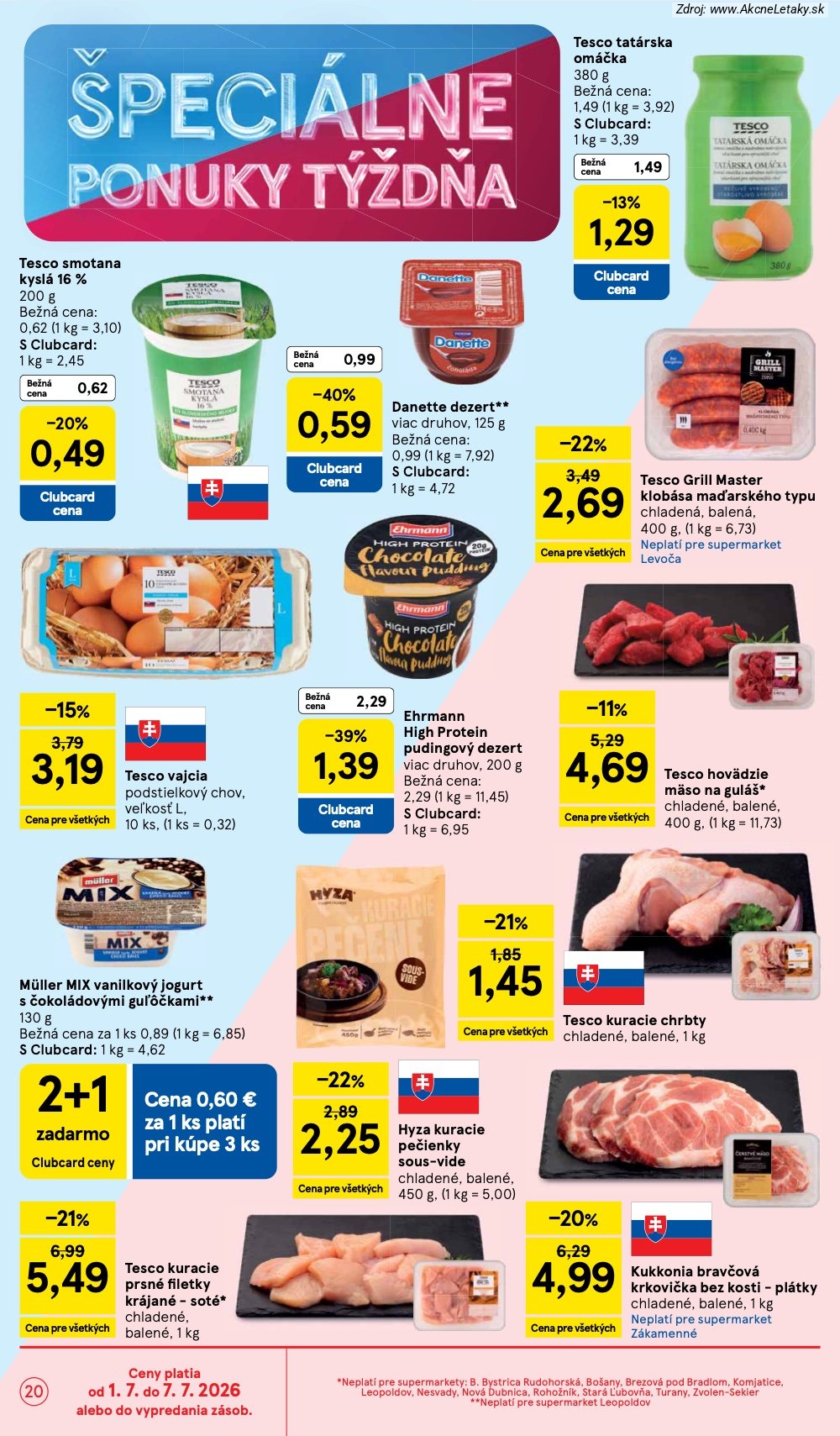 Leták Tesco (1. 7. - 7. 7. 2026) - strana 20 z 25