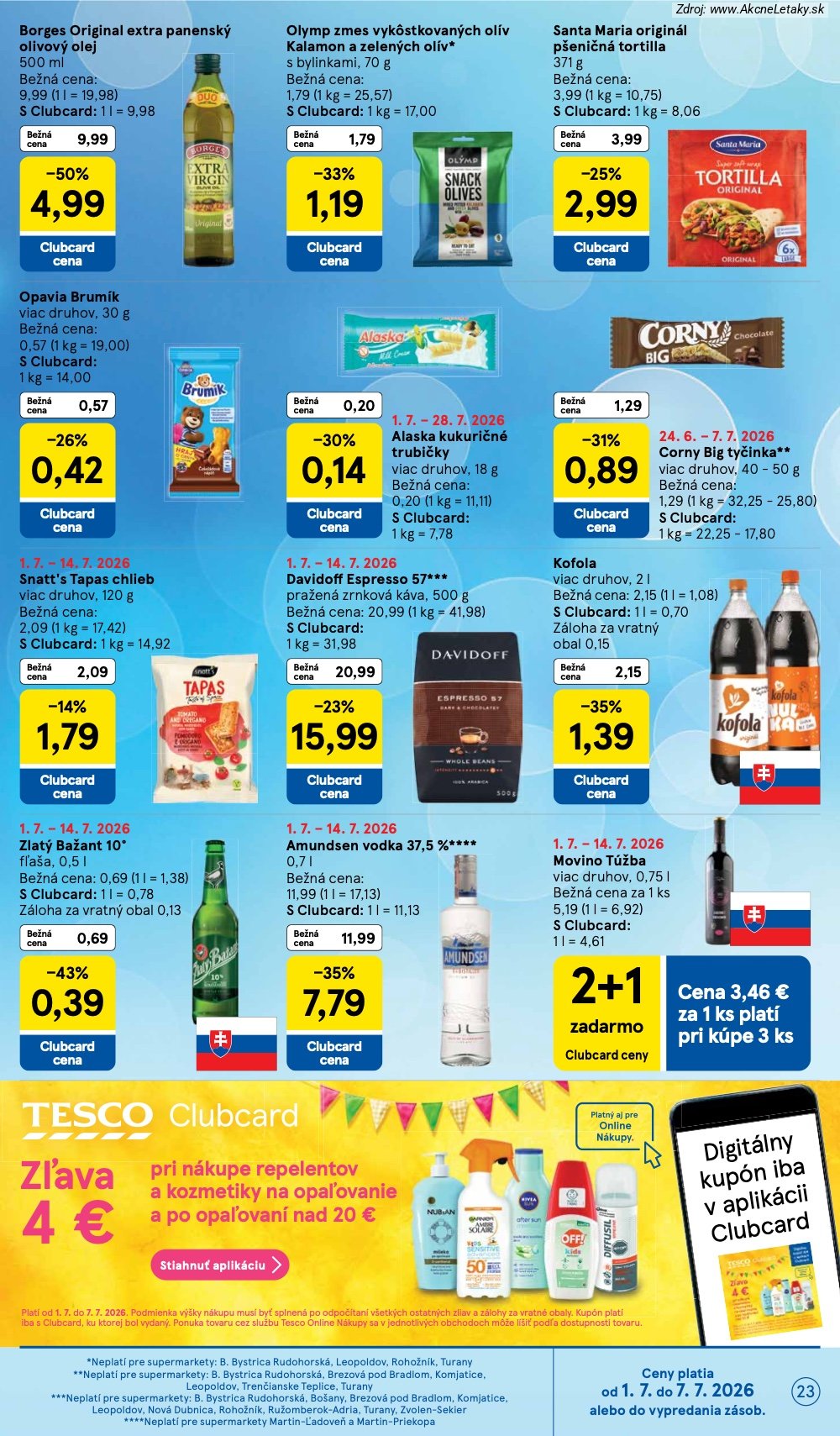Leták Tesco (1. 7. - 7. 7. 2026) - strana 23 z 25