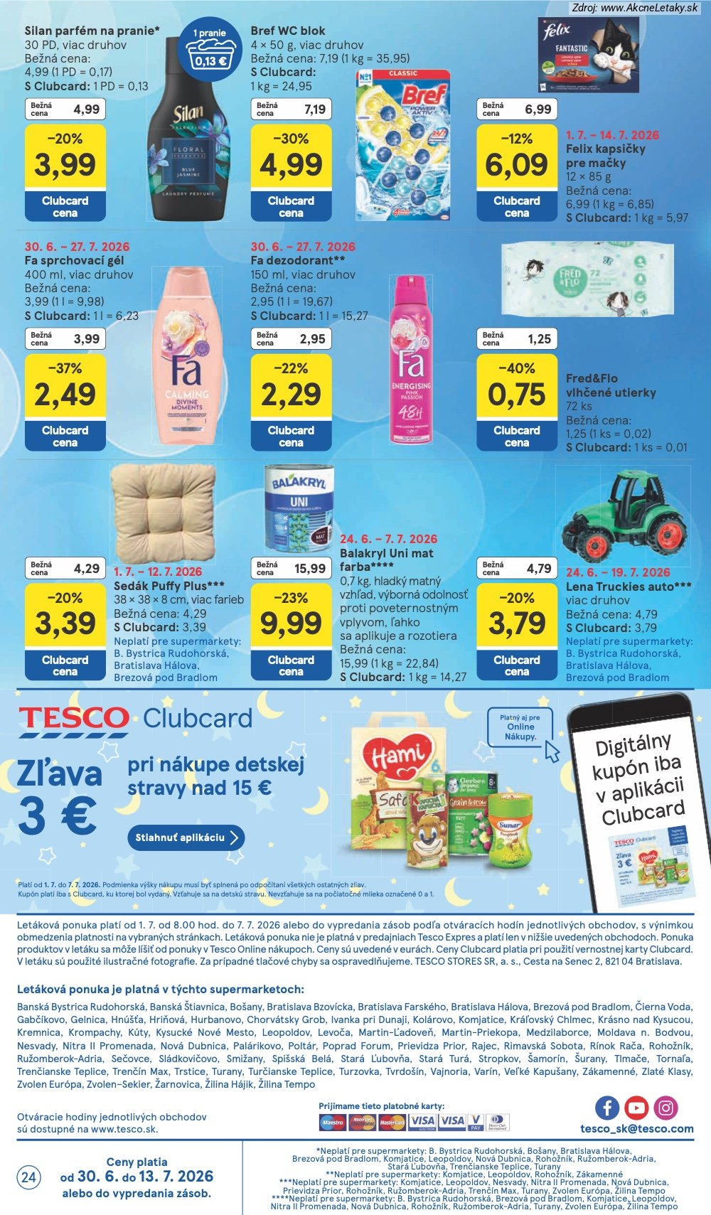Leták Tesco (1. 7. - 7. 7. 2026) - strana 24 z 25