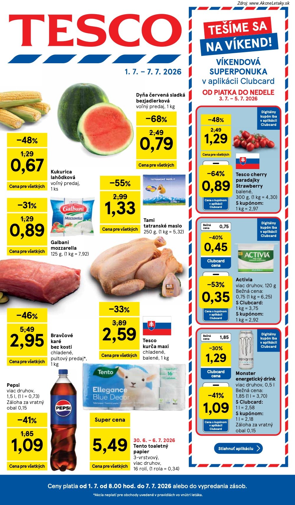 Leták Tesco (1. 7. - 7. 7. 2026) - strana 1 z 48