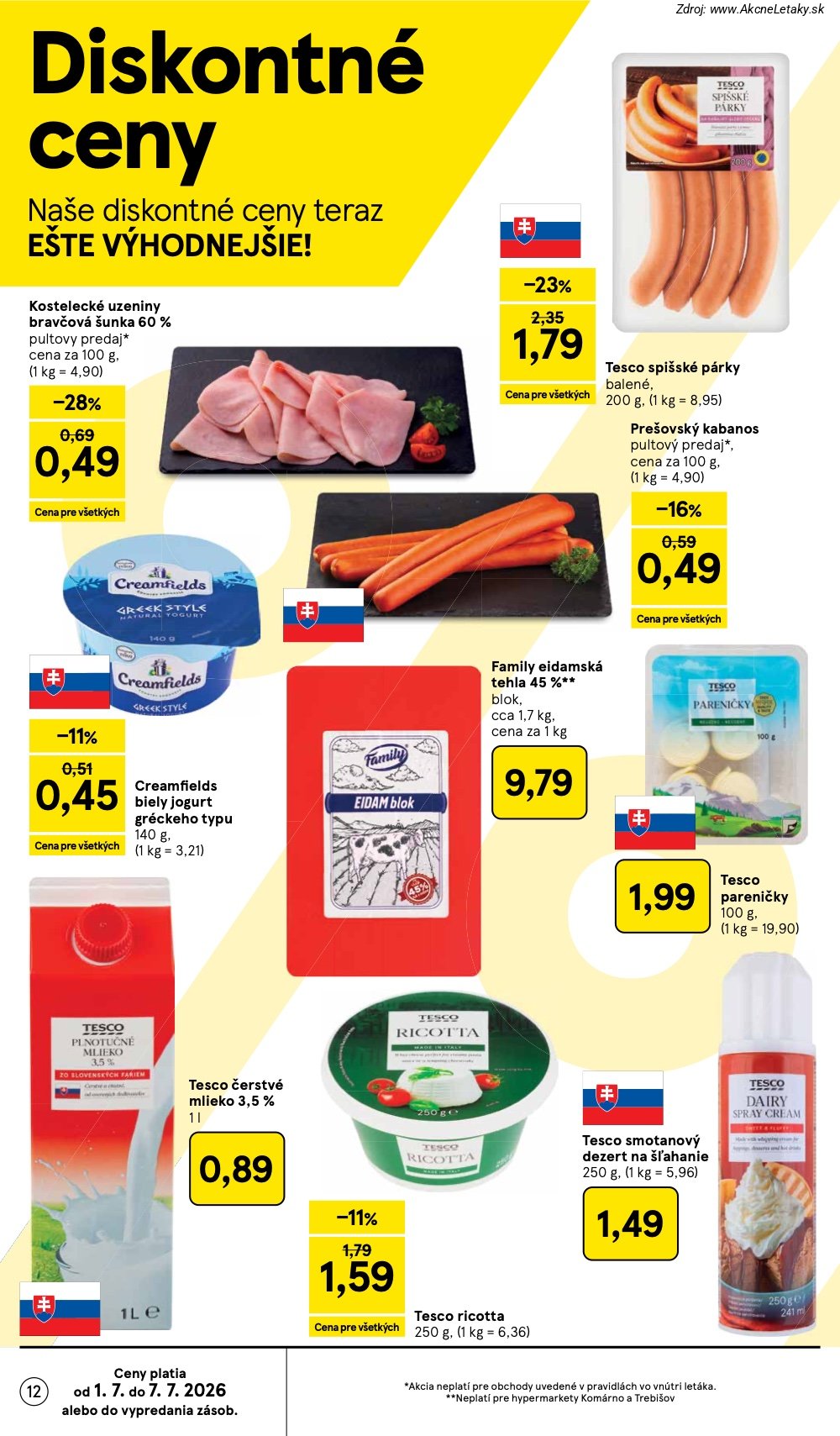 Leták Tesco (1. 7. - 7. 7. 2026) - strana 12 z 48