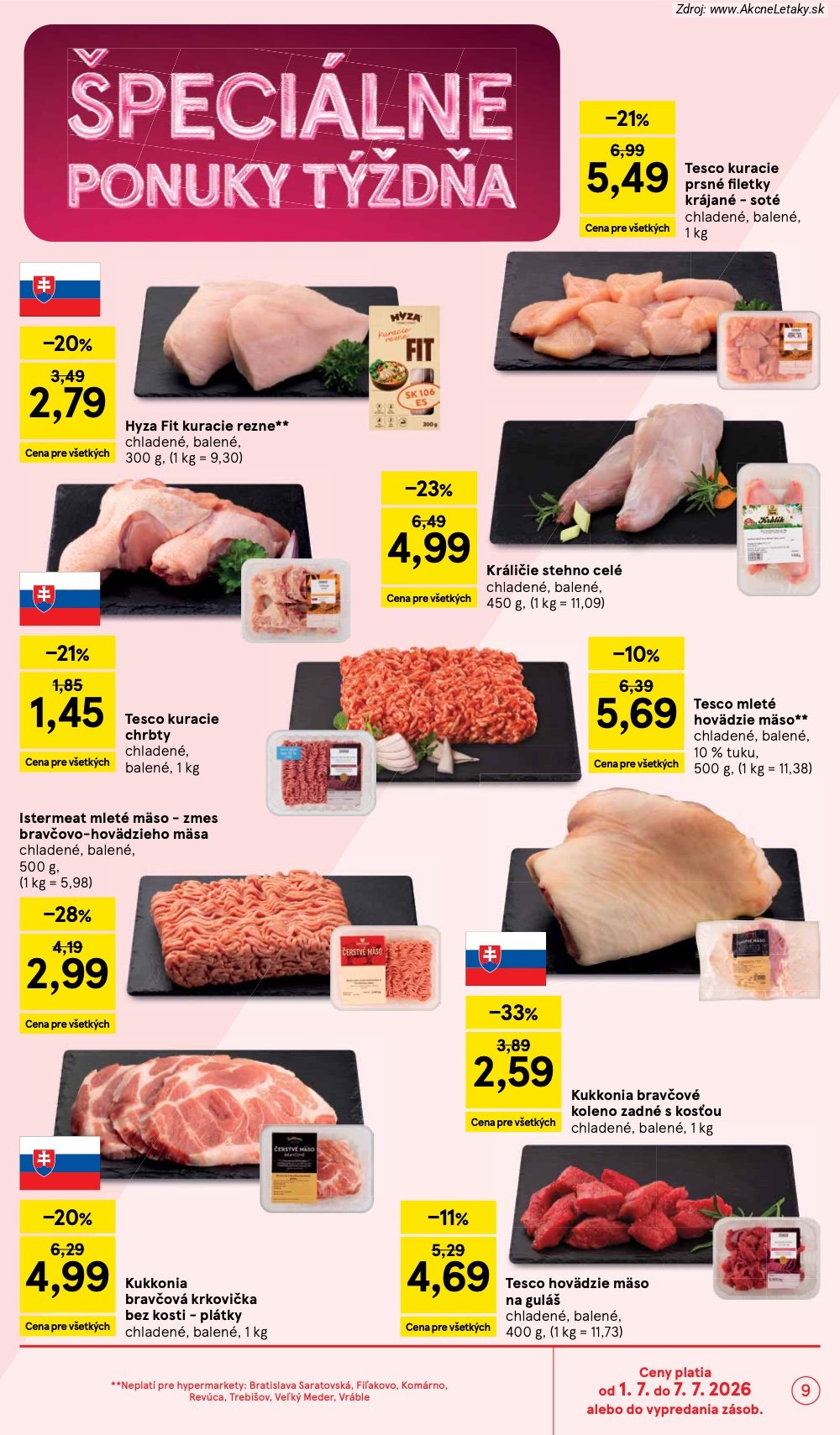 Leták Tesco (1. 7. - 7. 7. 2026) - strana 9 z 48