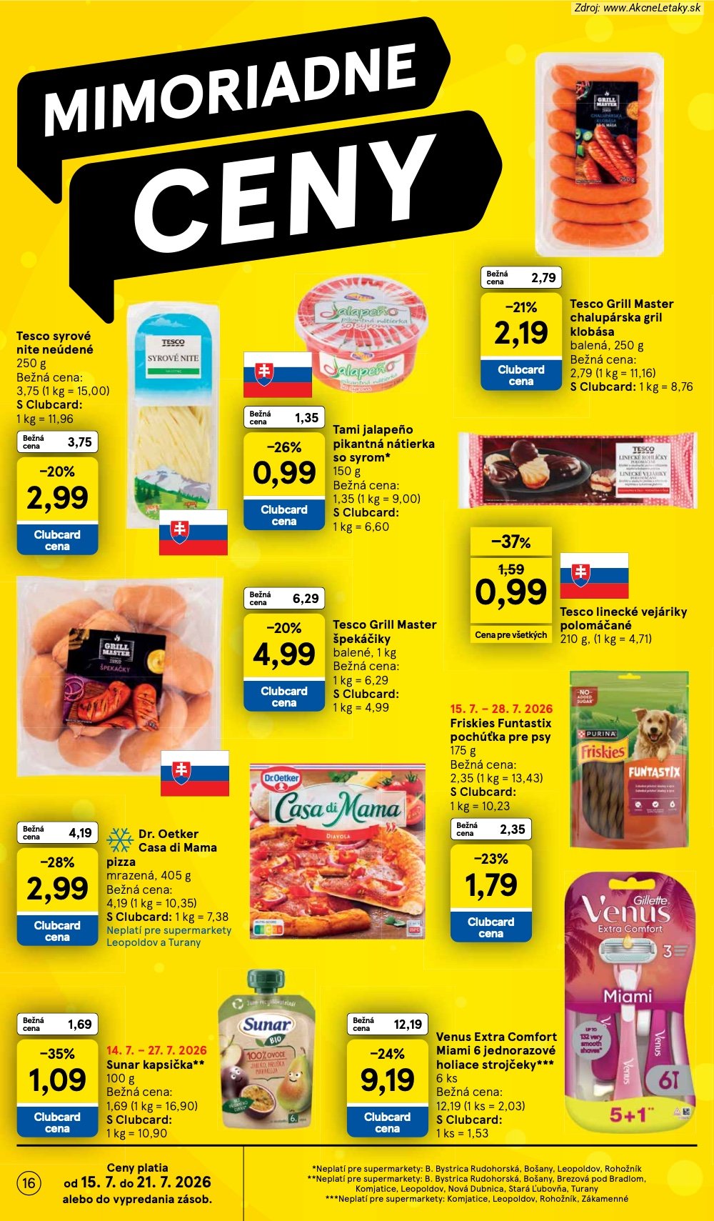 Leták Tesco (15. 7. - 21. 7. 2026) - strana 16 z 33