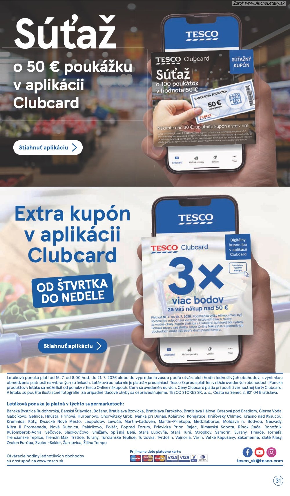 Leták Tesco (15. 7. - 21. 7. 2026) - strana 31 z 33