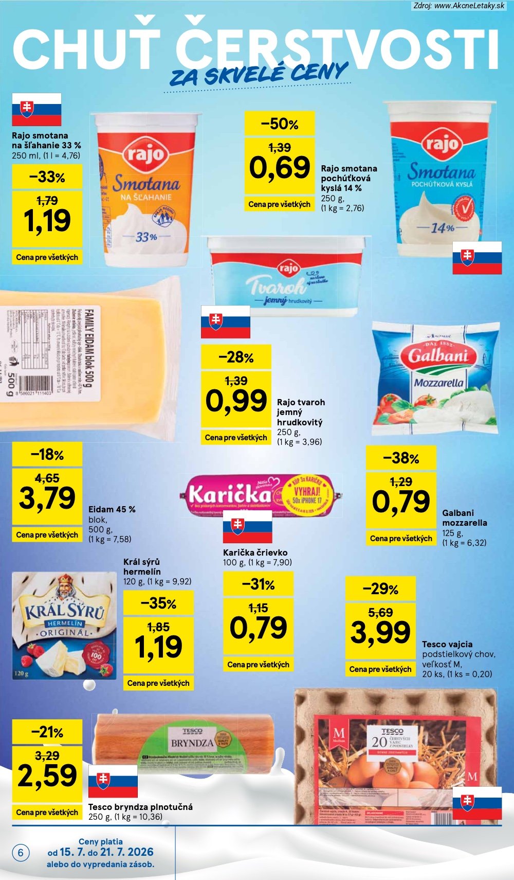 Leták Tesco (15. 7. - 21. 7. 2026) - strana 6 z 33