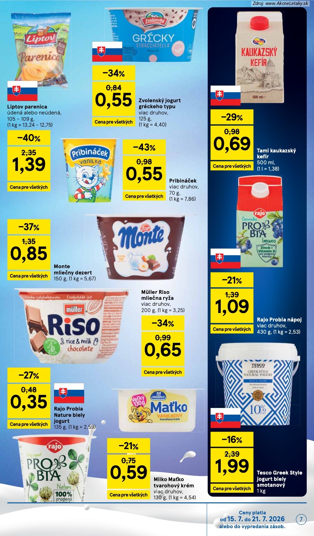 Leták Tesco (15. 7. - 21. 7. 2026) - strana 7 z 33