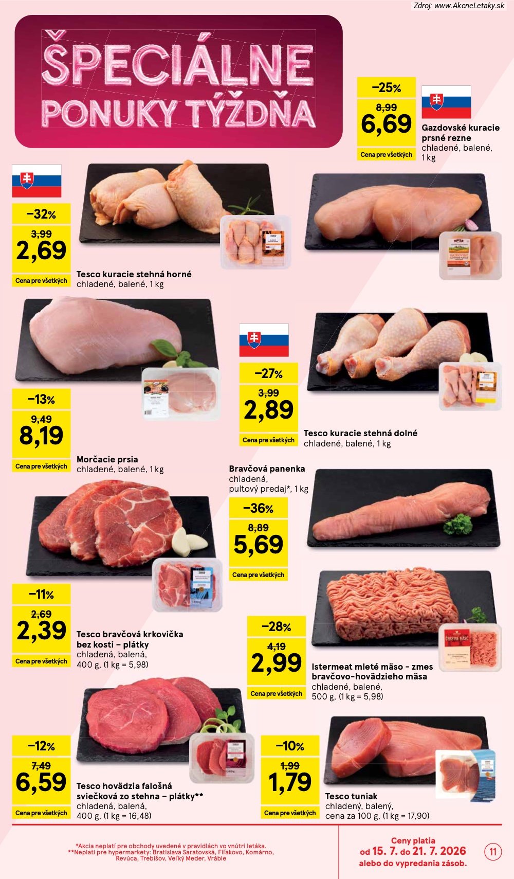 Leták Tesco (15. 7. - 21. 7. 2026) - strana 11 z 52