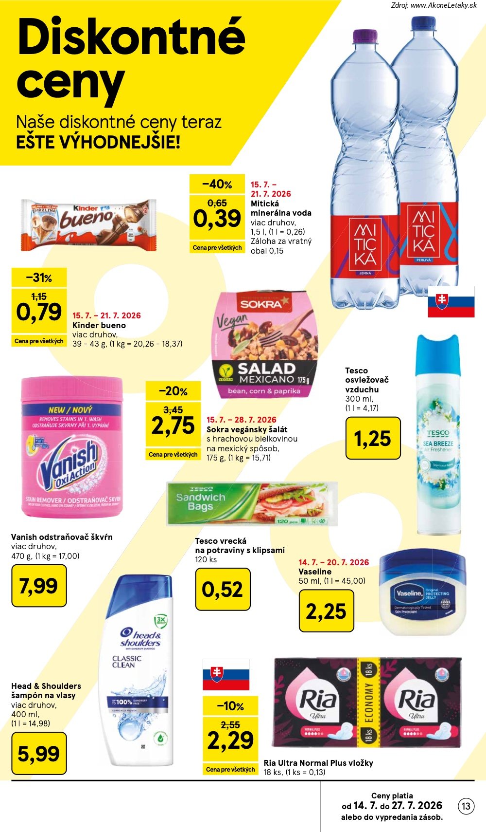 Leták Tesco (15. 7. - 21. 7. 2026) - strana 13 z 52