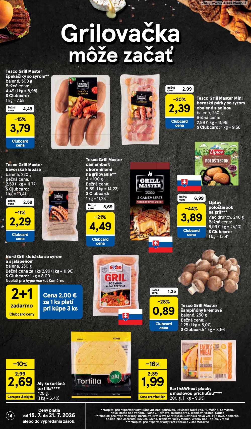 Leták Tesco (15. 7. - 21. 7. 2026) - strana 14 z 52