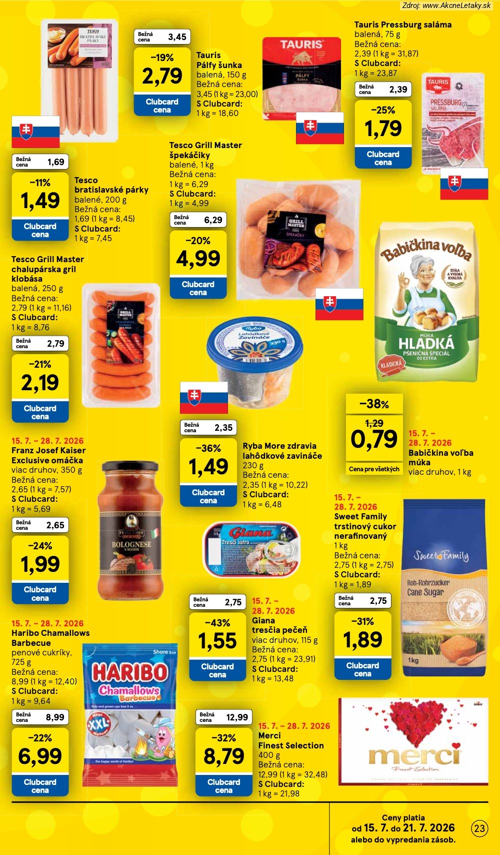 Leták Tesco (15. 7. - 21. 7. 2026) - strana 23 z 52