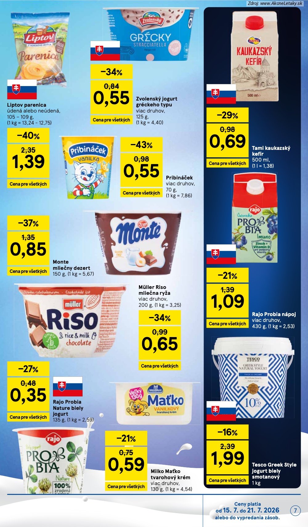 Leták Tesco (15. 7. - 21. 7. 2026) - strana 7 z 52