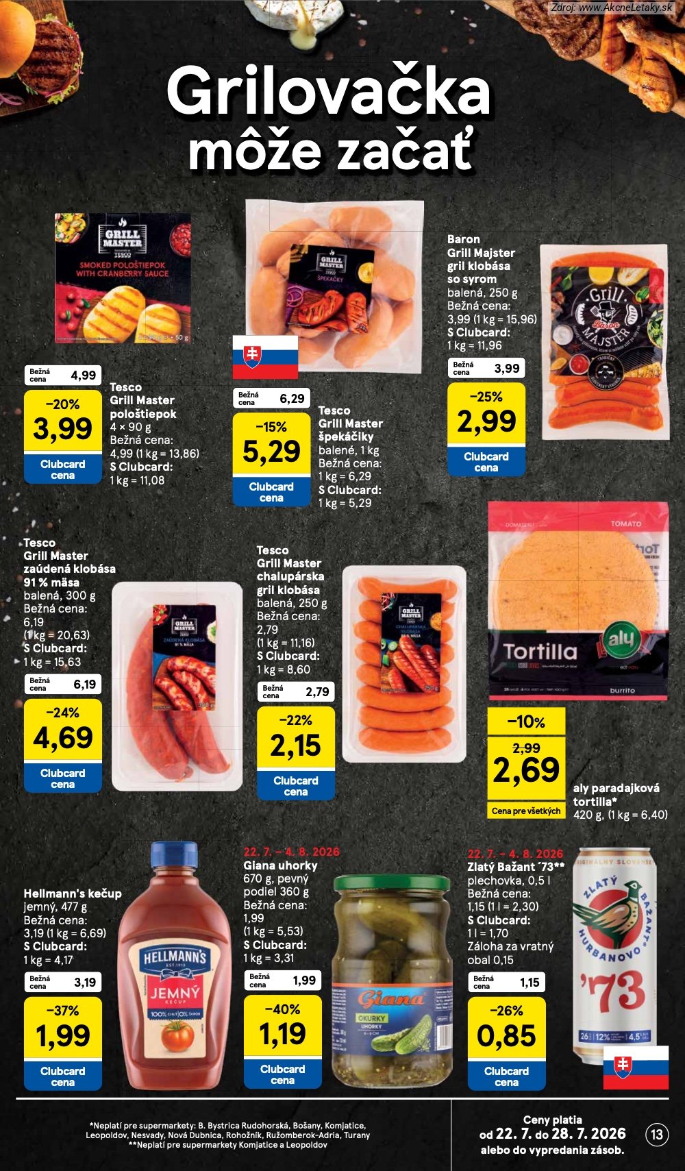 Leták Tesco (22. 7. - 28. 7. 2026) - strana 13 z 30