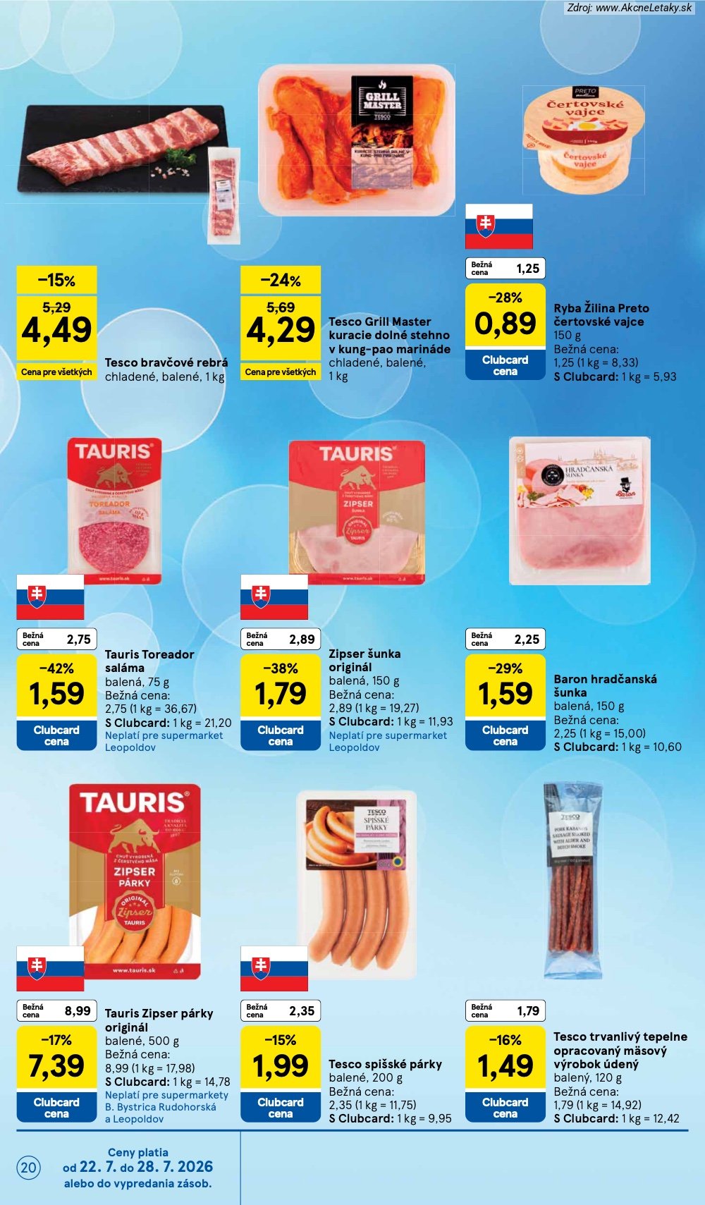 Leták Tesco (22. 7. - 28. 7. 2026) - strana 20 z 30