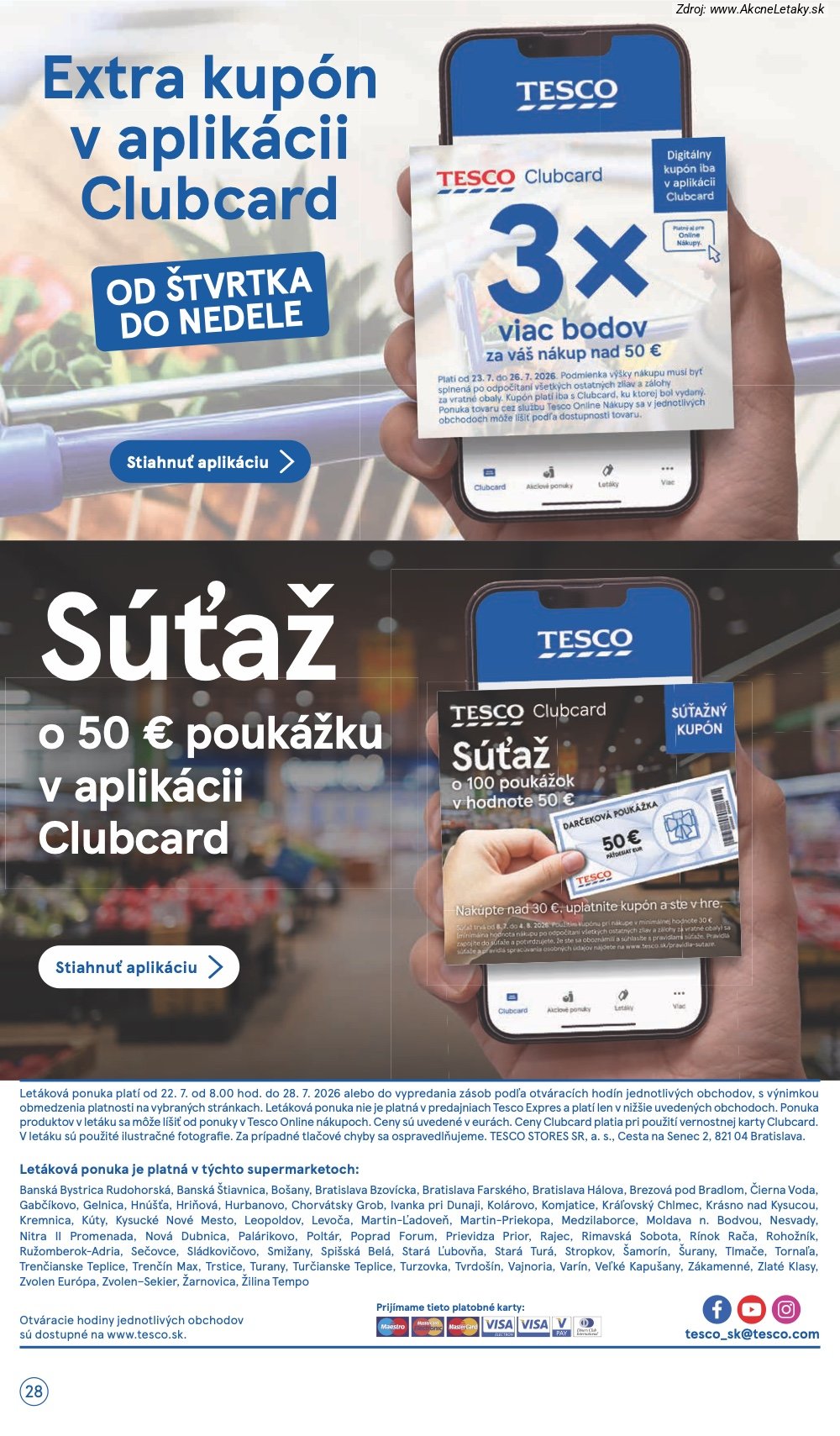 Leták Tesco (22. 7. - 28. 7. 2026) - strana 28 z 30