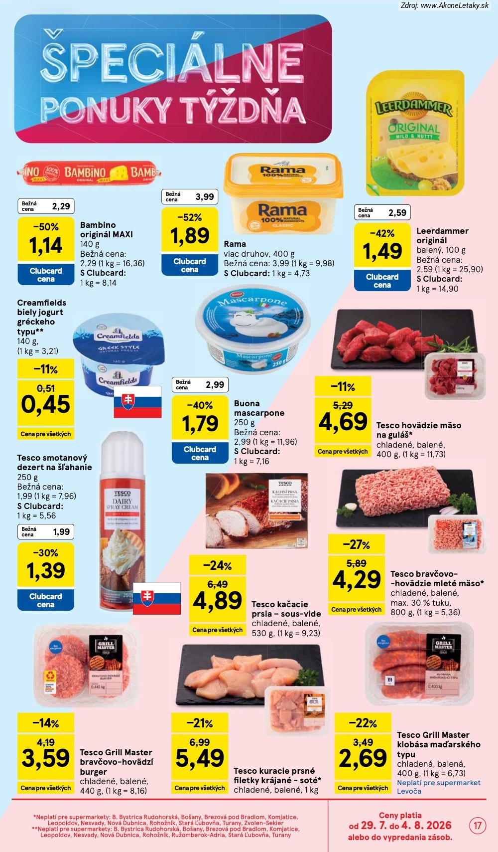 Leták Tesco (29. 7. - 4. 8. 2026) - strana 17 z 30