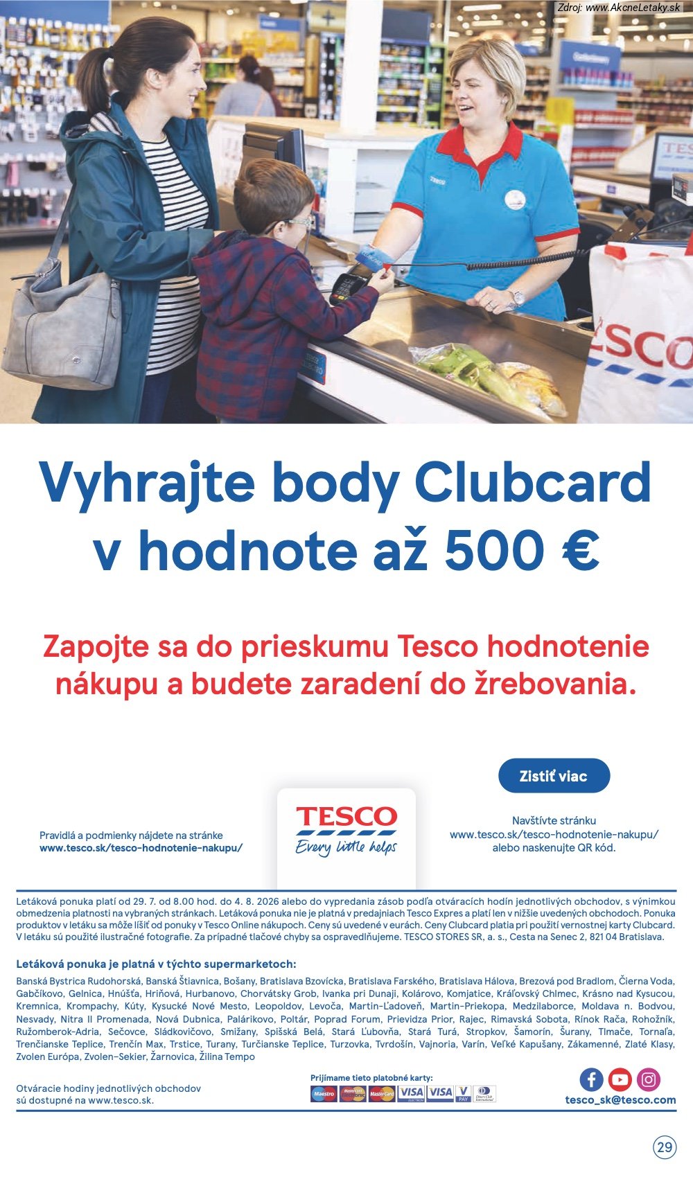 Leták Tesco (29. 7. - 4. 8. 2026) - strana 29 z 30
