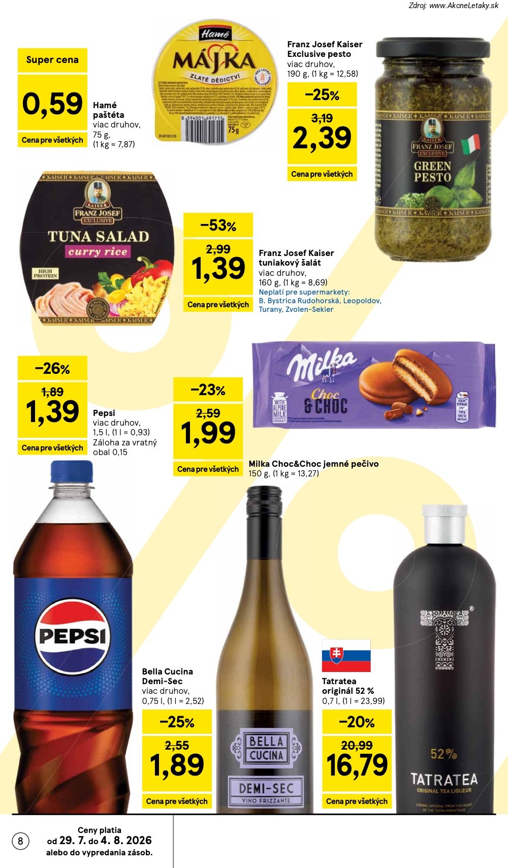 Leták Tesco (29. 7. - 4. 8. 2026) - strana 8 z 30