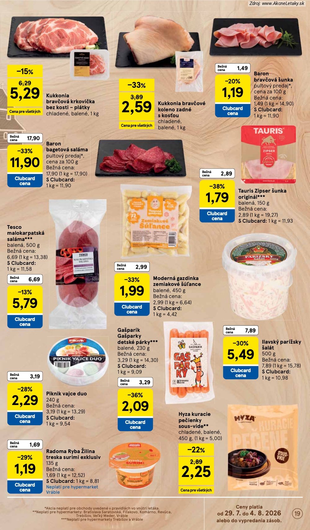 Leták Tesco (29. 7. - 4. 8. 2026) - strana 19 z 53