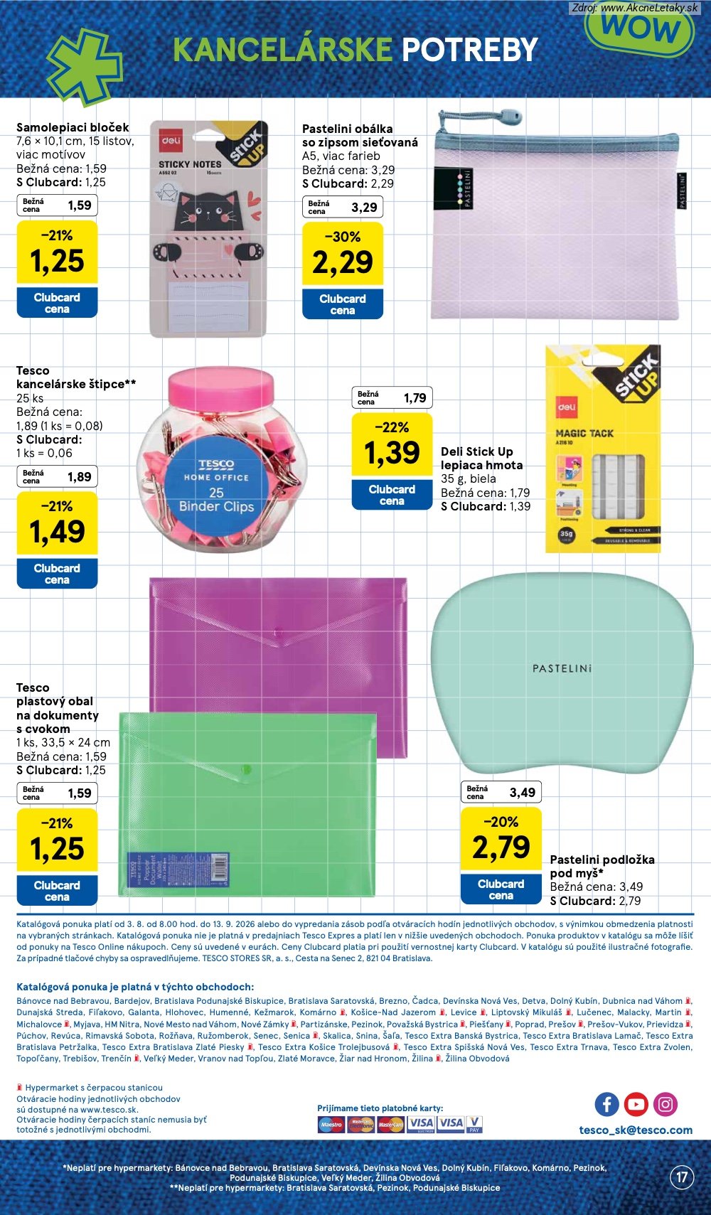 Leták Tesco (3. 8. - 13. 9. 2026) - strana 17 z 22