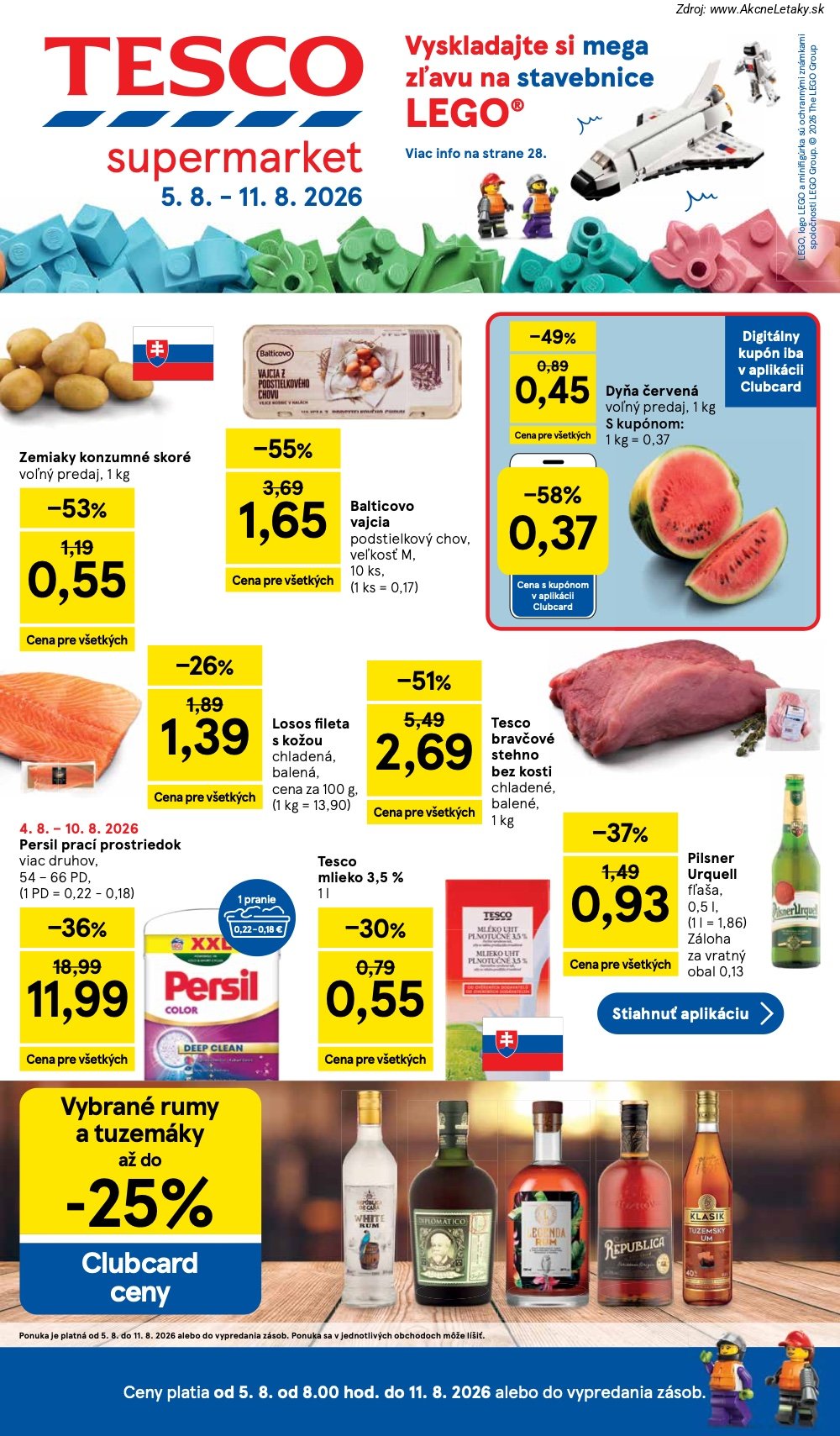 Leták Tesco (5. 8. - 11. 8. 2026) - strana 1 z 29