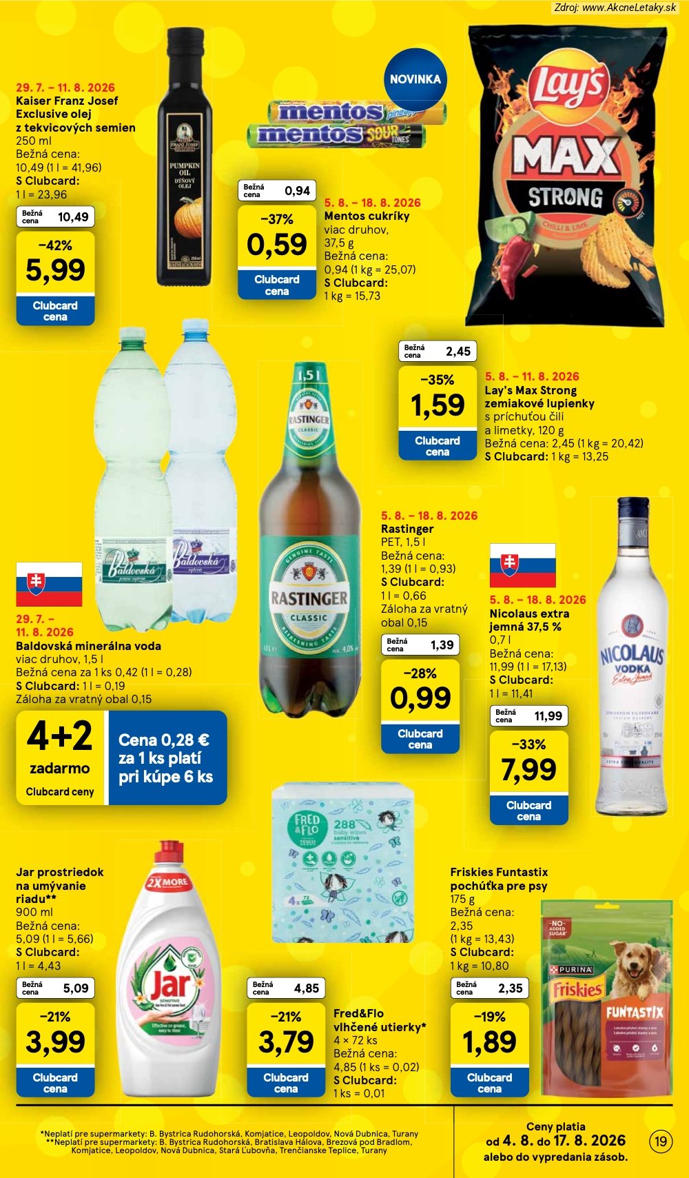 Leták Tesco (5. 8. - 11. 8. 2026) - strana 19 z 29