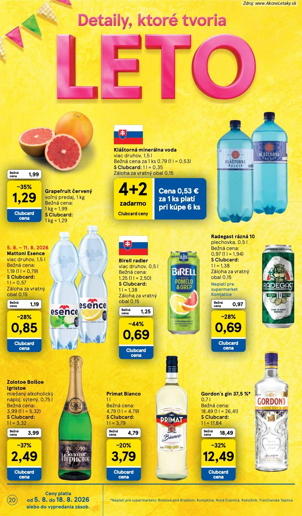 Leták Tesco (5. 8. - 11. 8. 2026) - strana 20 z 29