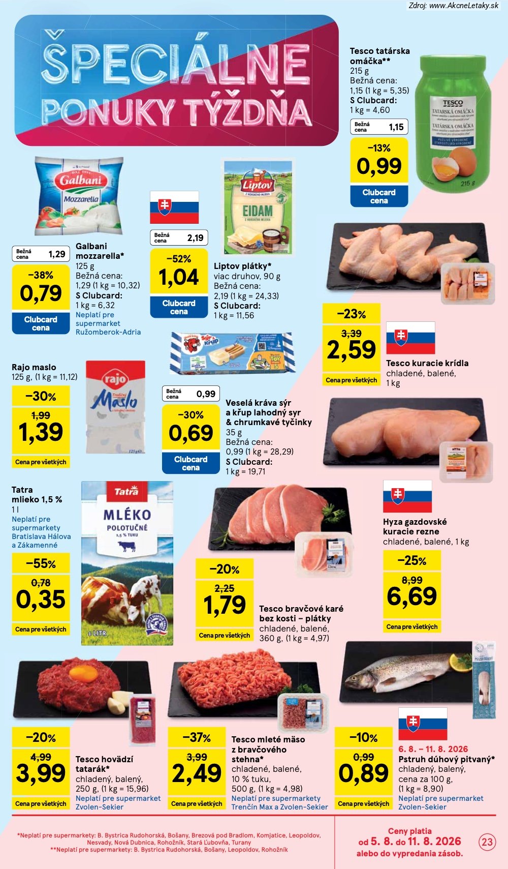Leták Tesco (5. 8. - 11. 8. 2026) - strana 23 z 29
