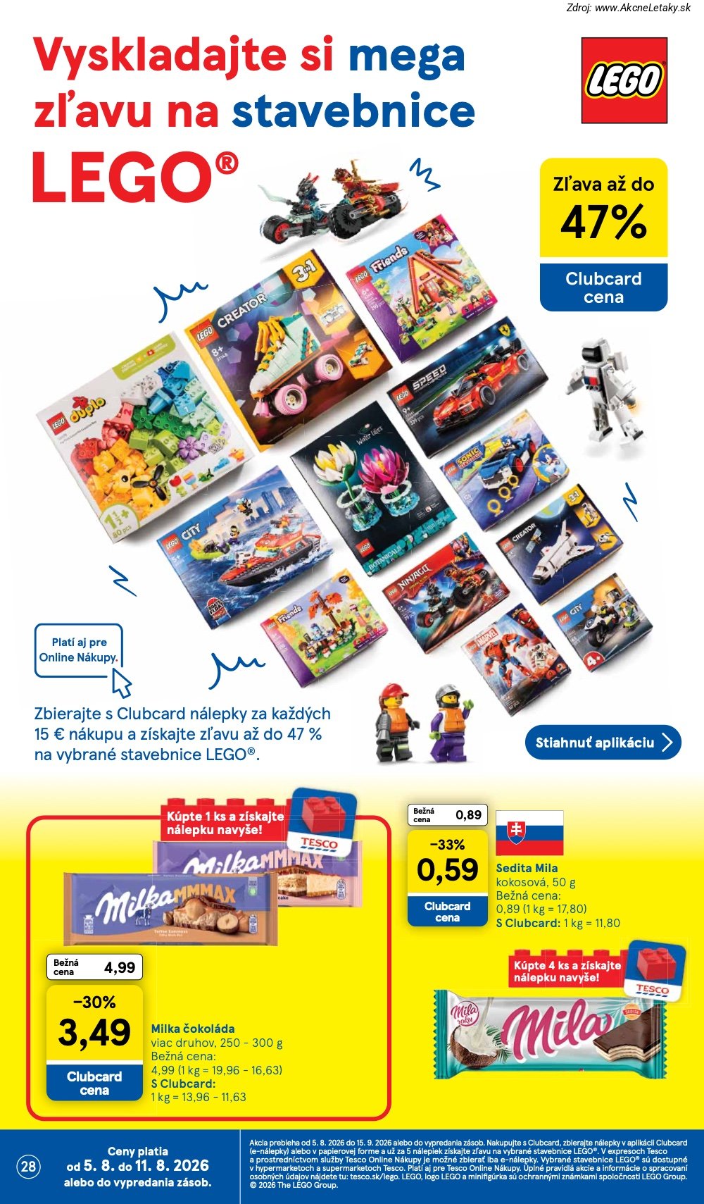 Leták Tesco (5. 8. - 11. 8. 2026) - strana 28 z 29