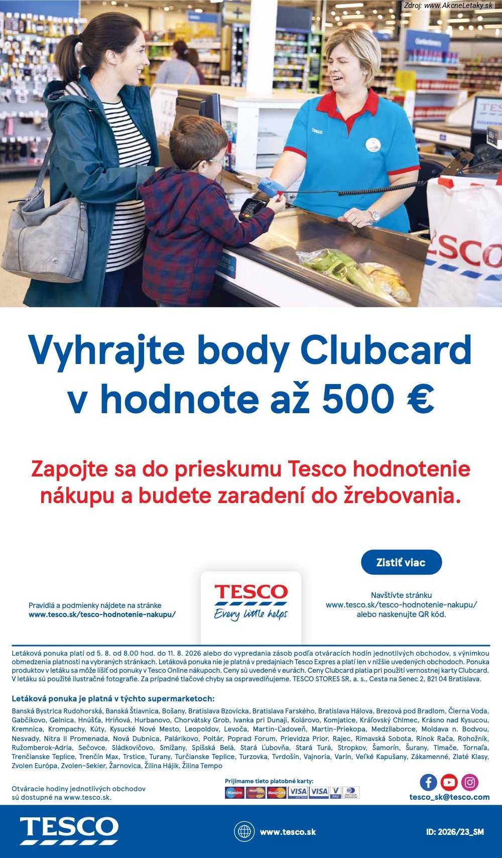 Leták Tesco (5. 8. - 11. 8. 2026) - strana 29 z 29