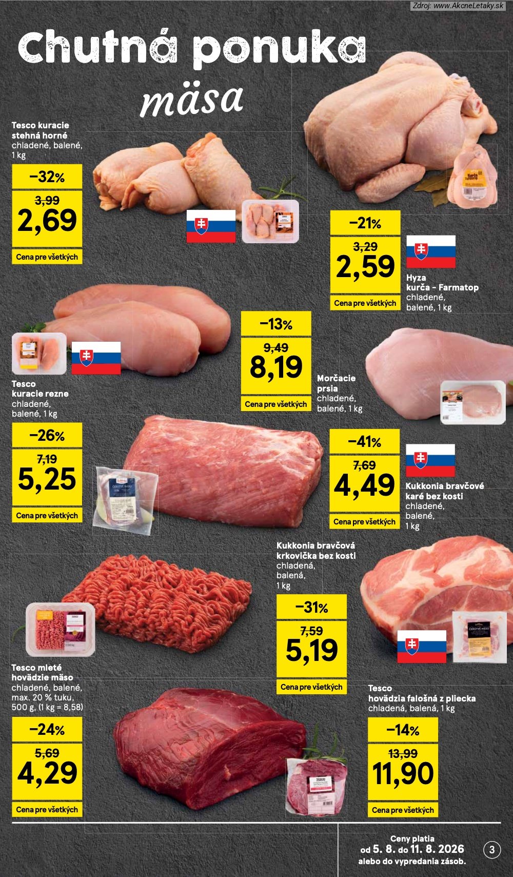 Leták Tesco (5. 8. - 11. 8. 2026) - strana 3 z 29