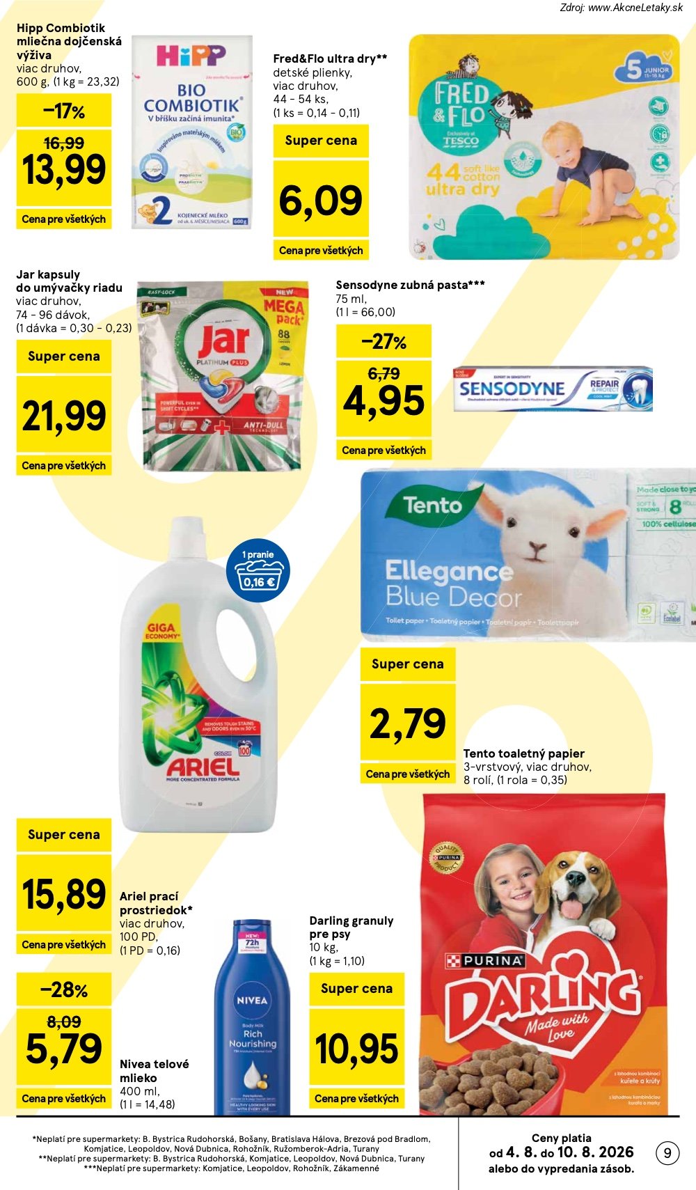 Leták Tesco (5. 8. - 11. 8. 2026) - strana 9 z 29