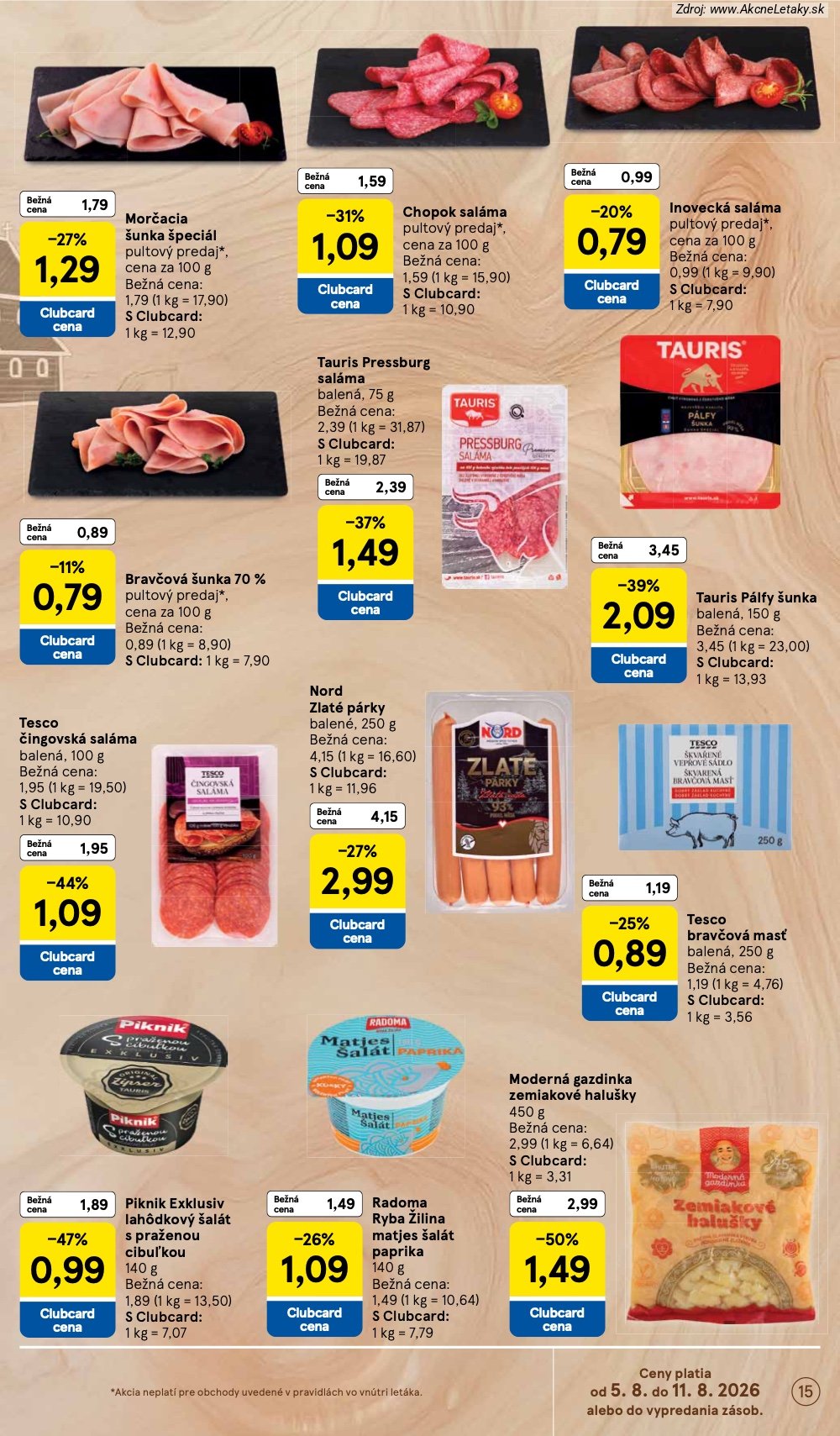 Leták Tesco (5. 8. - 11. 8. 2026) - strana 15 z 52