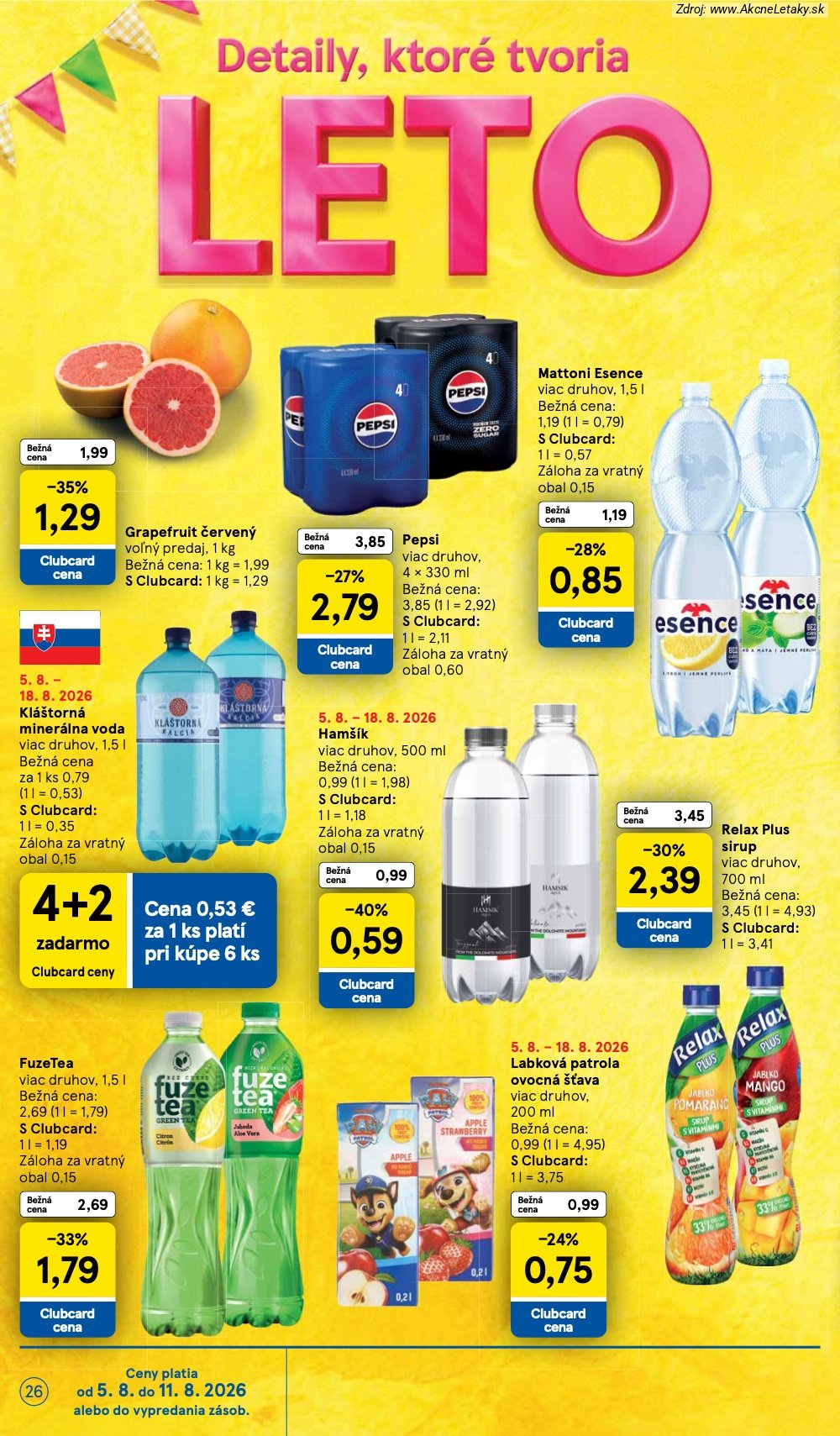 Leták Tesco (5. 8. - 11. 8. 2026) - strana 26 z 52